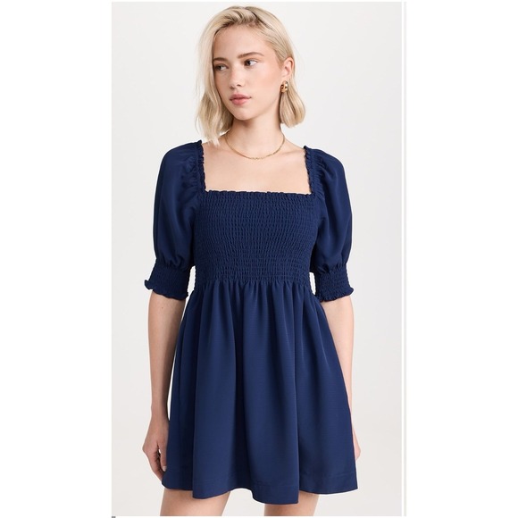 Hill House Dresses & Skirts - Hill House Athena Nap Dress Navy Blue Puffed Sleeve Mini Women's Sz XL